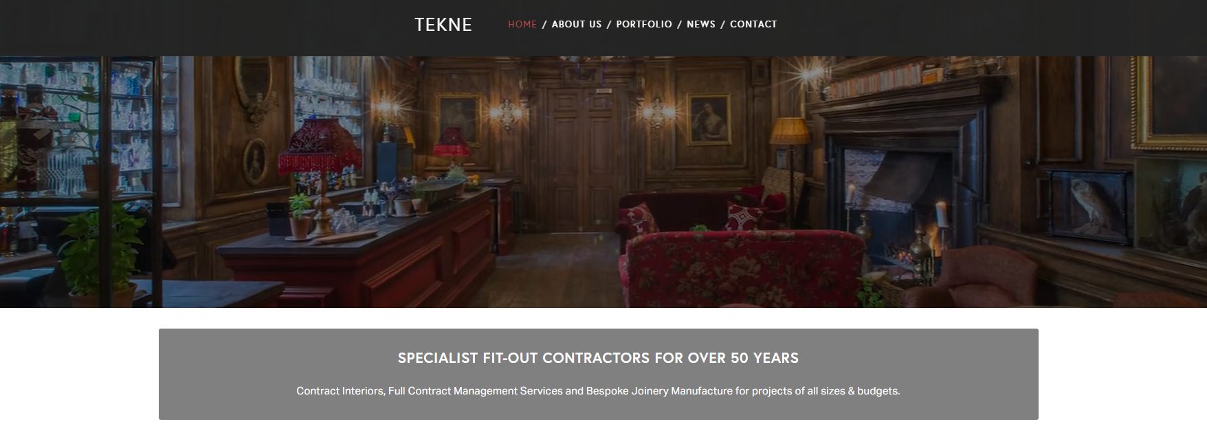 tekne Пример корпоративного сайта