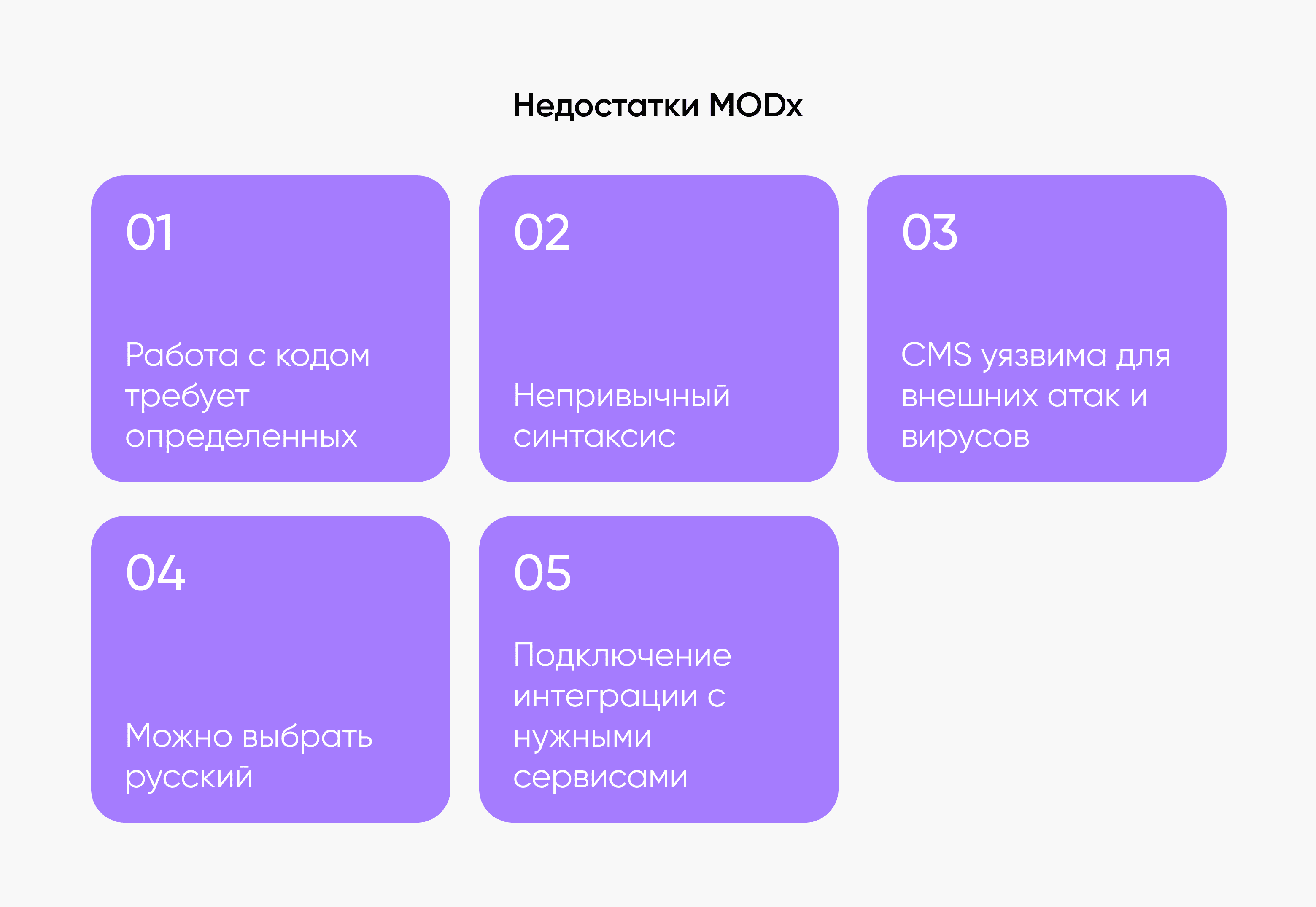 frame 758531621 Недостатки MODx